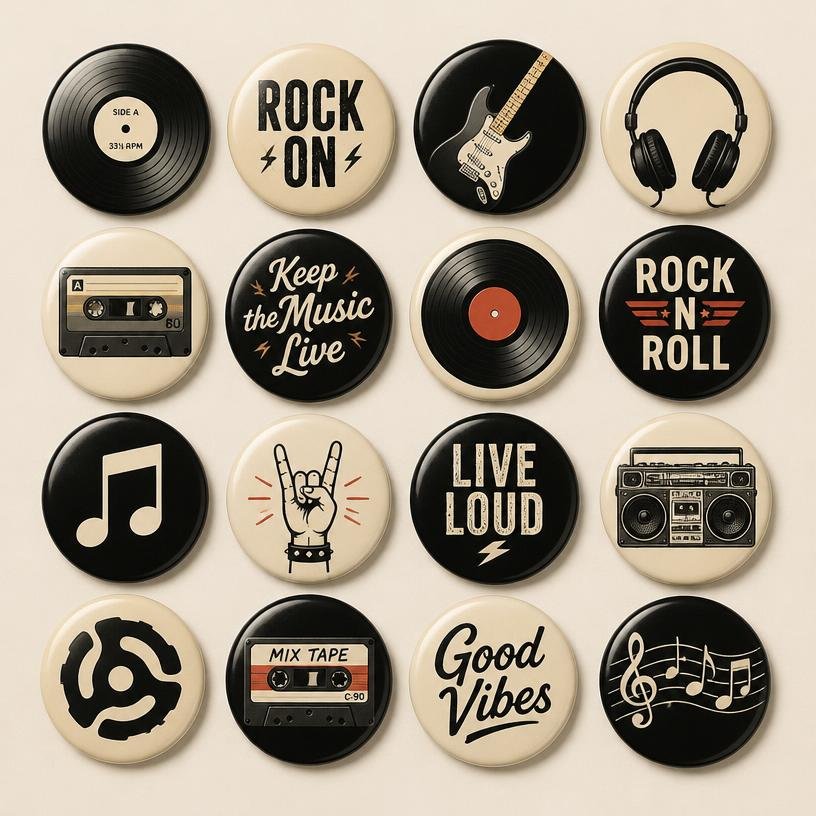 Artes para bottons da categoria Música